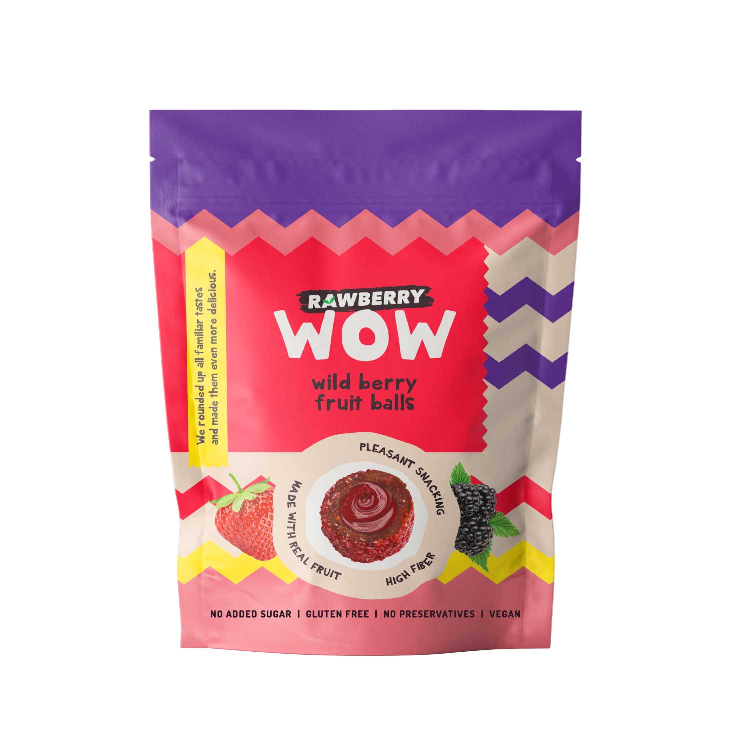 Rawberry Beeren Fruchtkugeln Erdbeere und Kirsche gefüllte Früchte-Bälle (6 Stück) – Bild 1